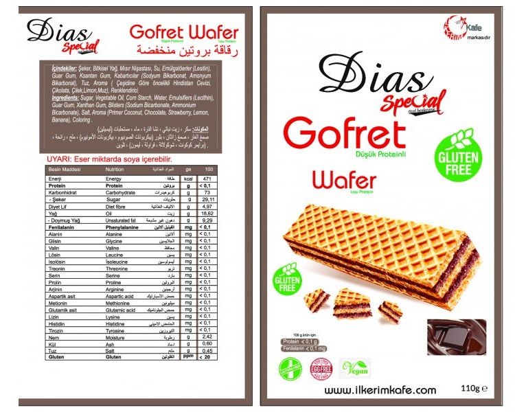 Dias Special Gofret Çikolatalı 110 Gram